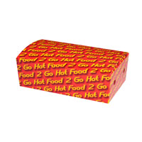 Small snack box printed "Hot Food 2 Go"